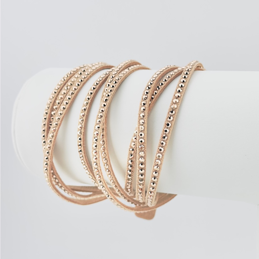 Wrap-Star Bracelet, Golden Blush 
Touchstone Crystal by Swarovski